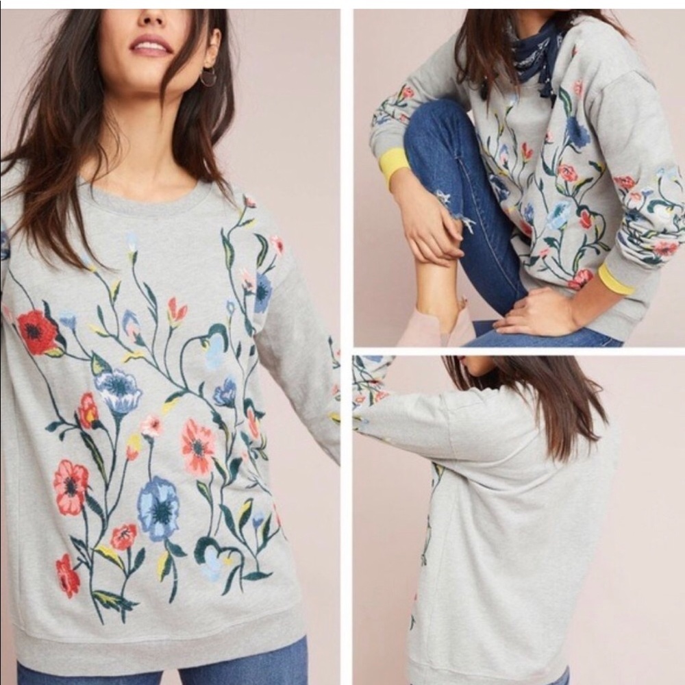 NWT Sundry Embroidered Pull Over Sweater Size 2